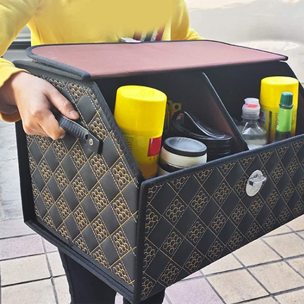 Lockable PU Leather Trunk Organizer