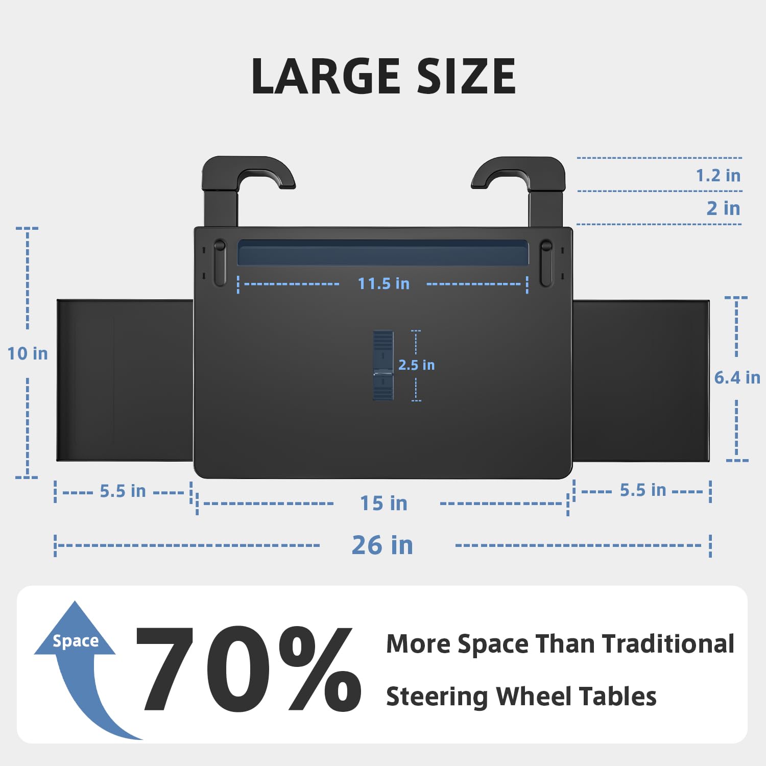 Adjustable Steering Wheel Food and Laptop Tray