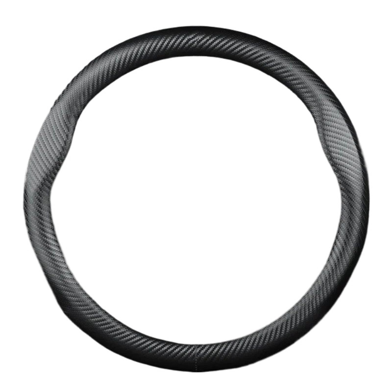 Carbon-Fiber-Style Leather Steering Wheel Cover