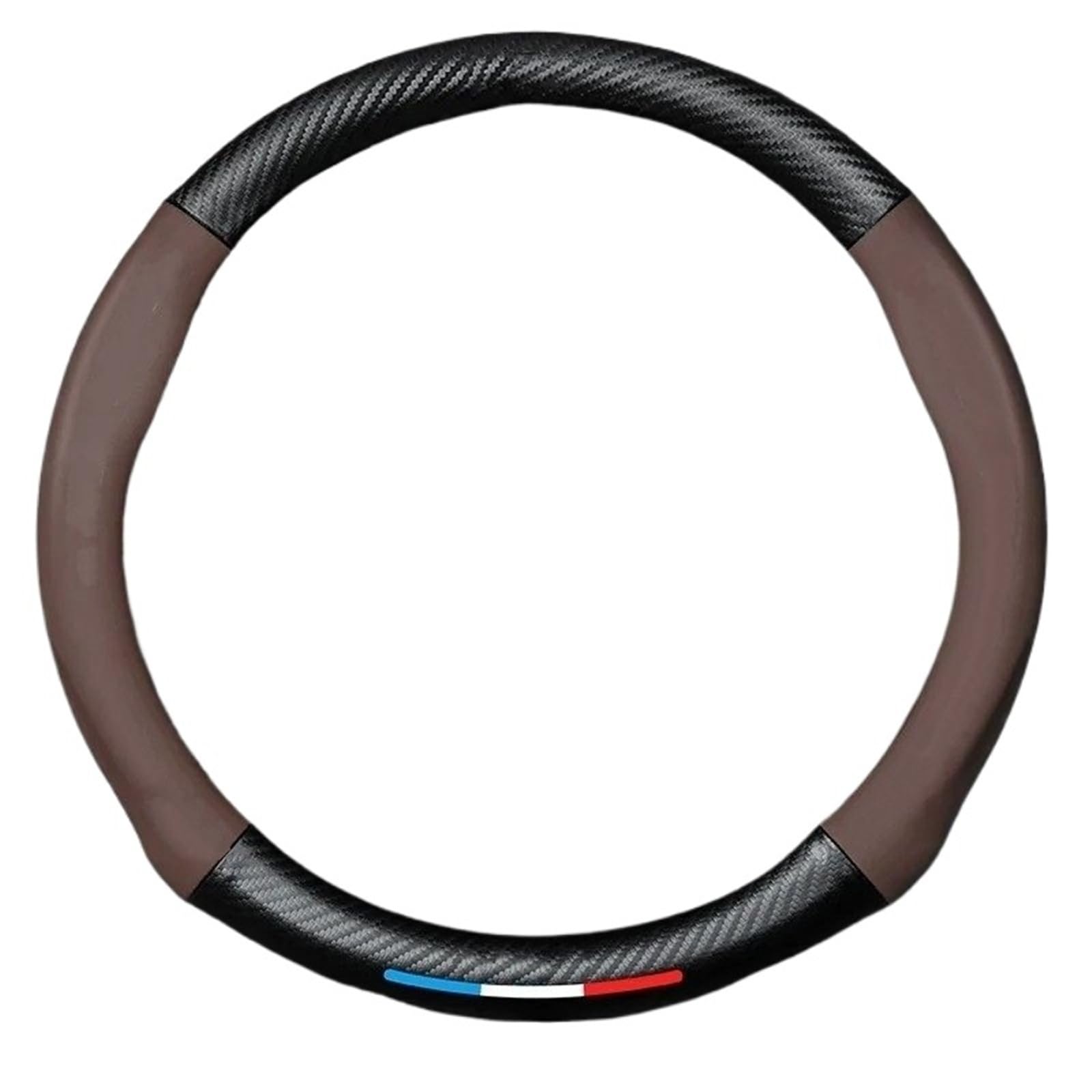 Carbon-Fiber-Style Leather Steering Wheel Cover