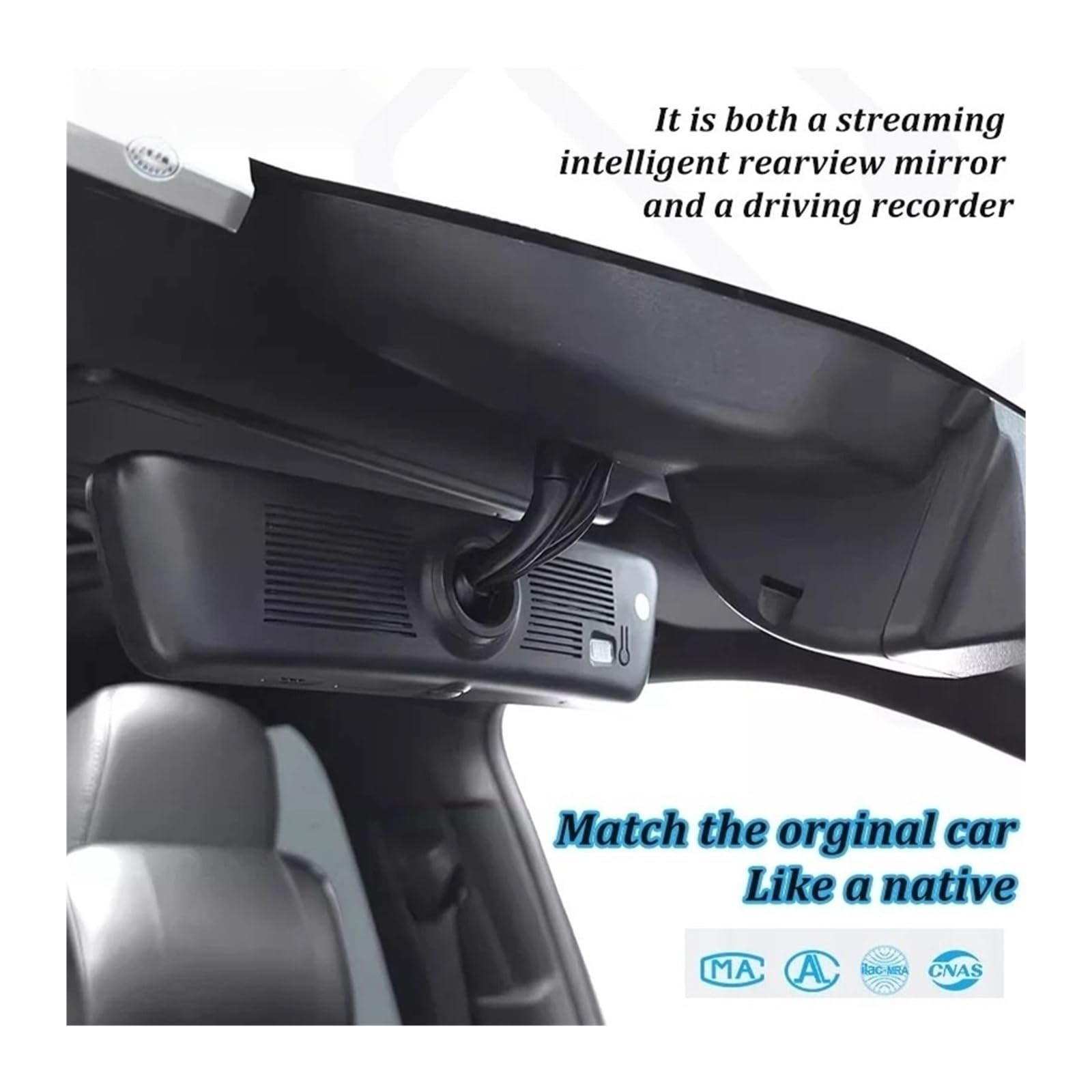 8.2-Inch Rearview Mirror Dash Camera with Backup Camera