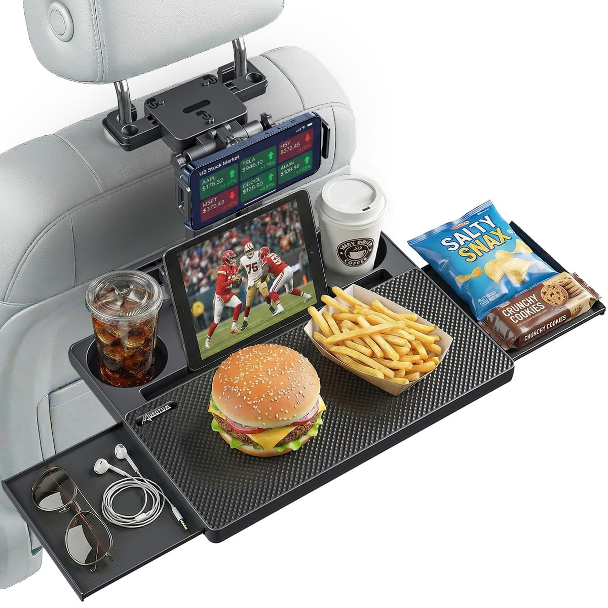 Foldable Rear Seat Travel Tray Table