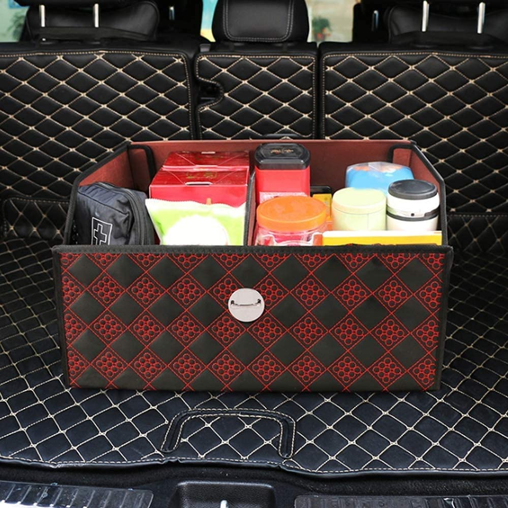 Lockable PU Leather Trunk Organizer