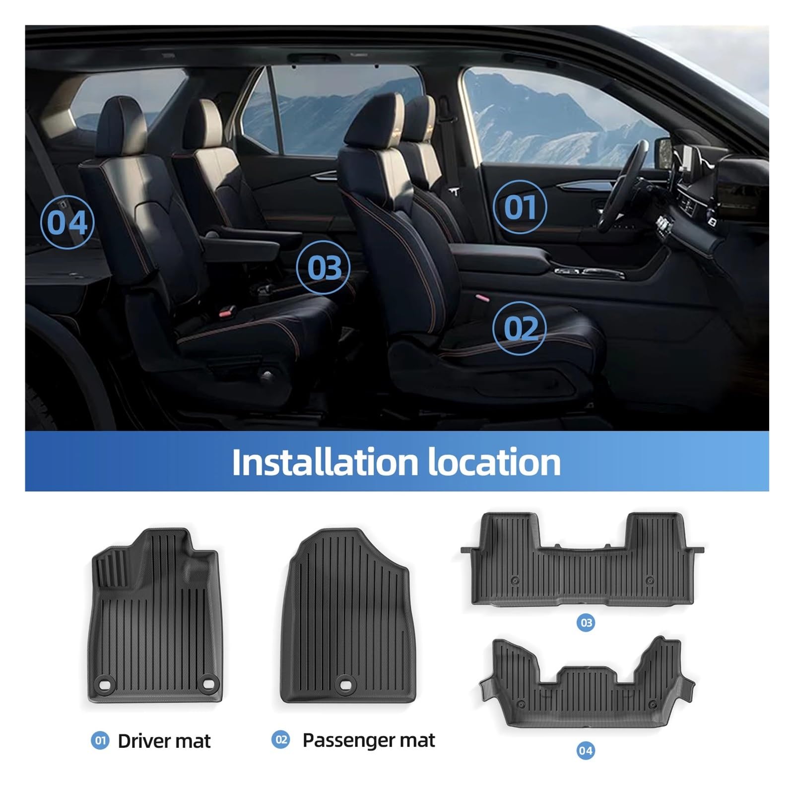 Left-Hand-Drive TPE Floor Mat and Cargo Liner Set