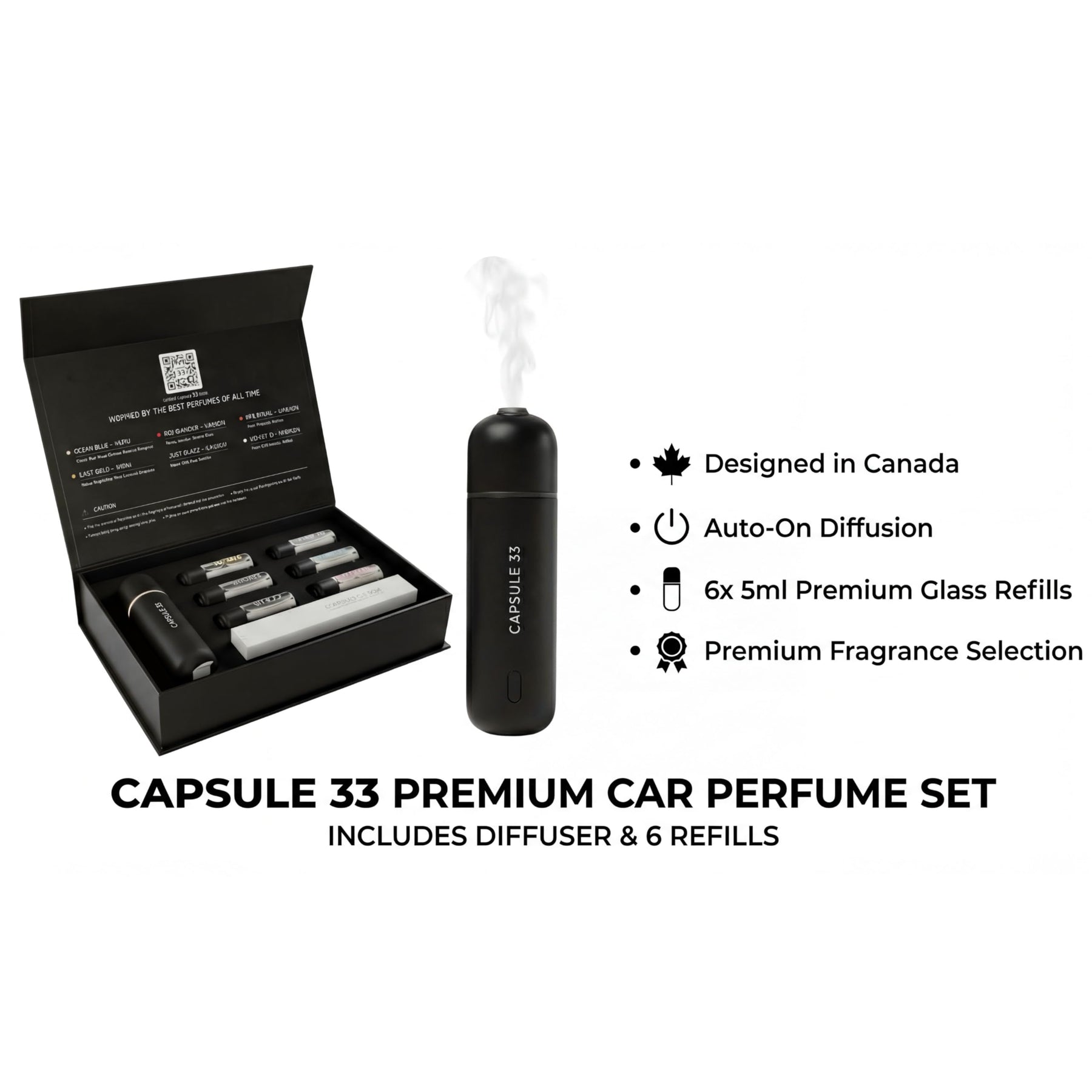 Ultrasonic Car Aroma Diffuser Starter Set