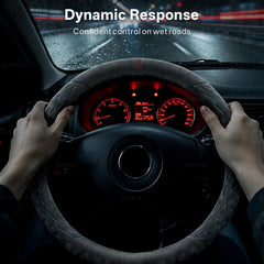Suede-Feel Sports Steering Wheel Cover