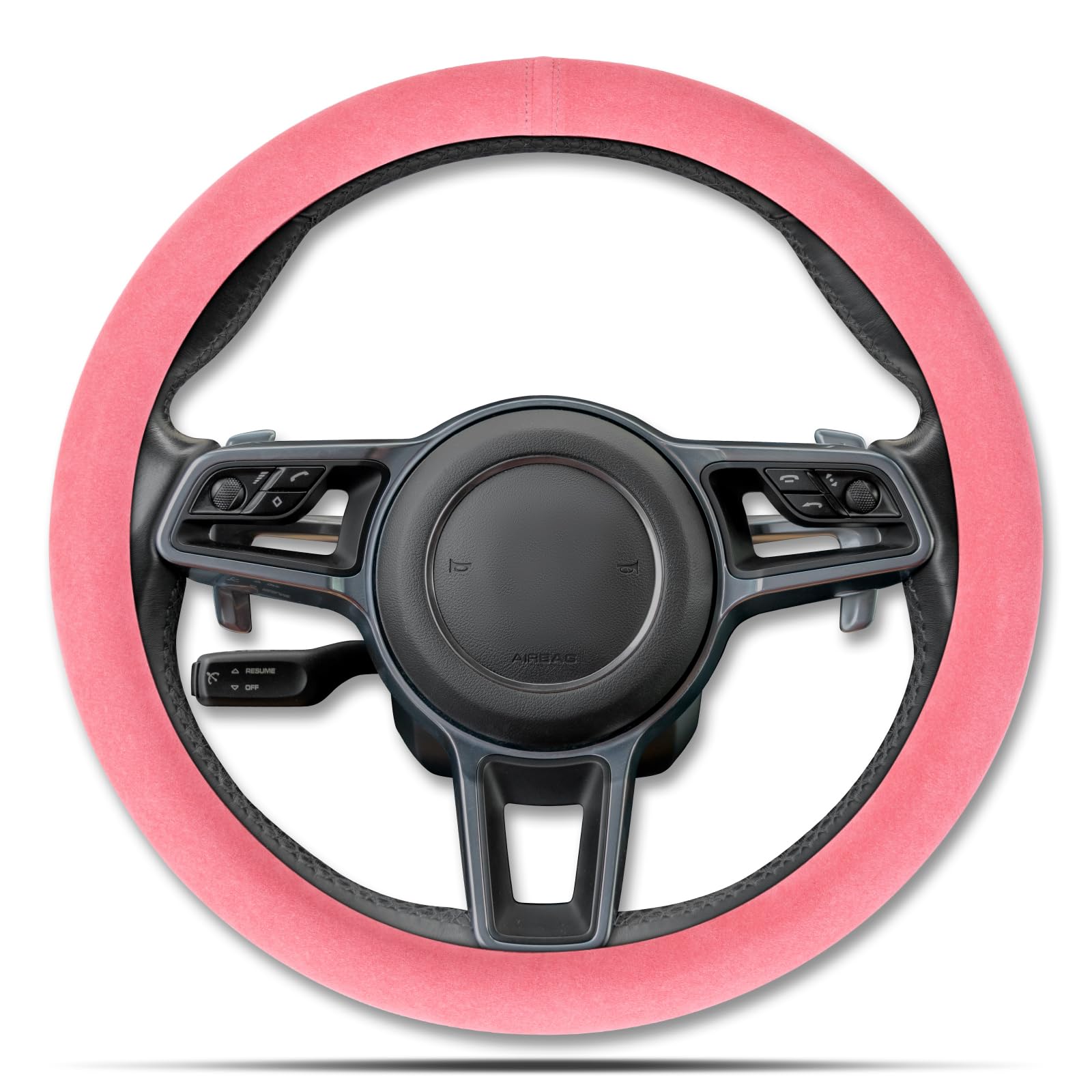 Suede-Feel Sports Steering Wheel Cover
