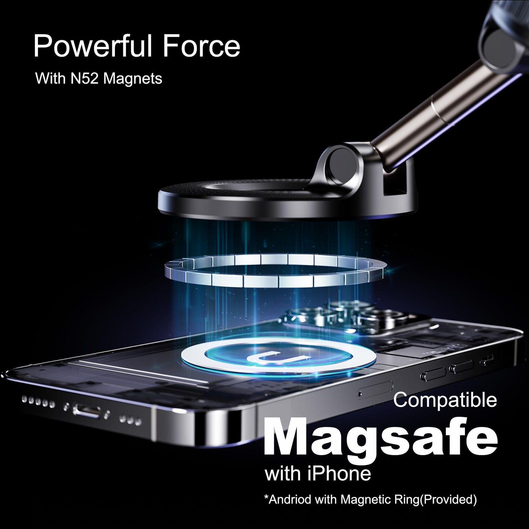 Magnetic Vacuum Suction Phone Mount
