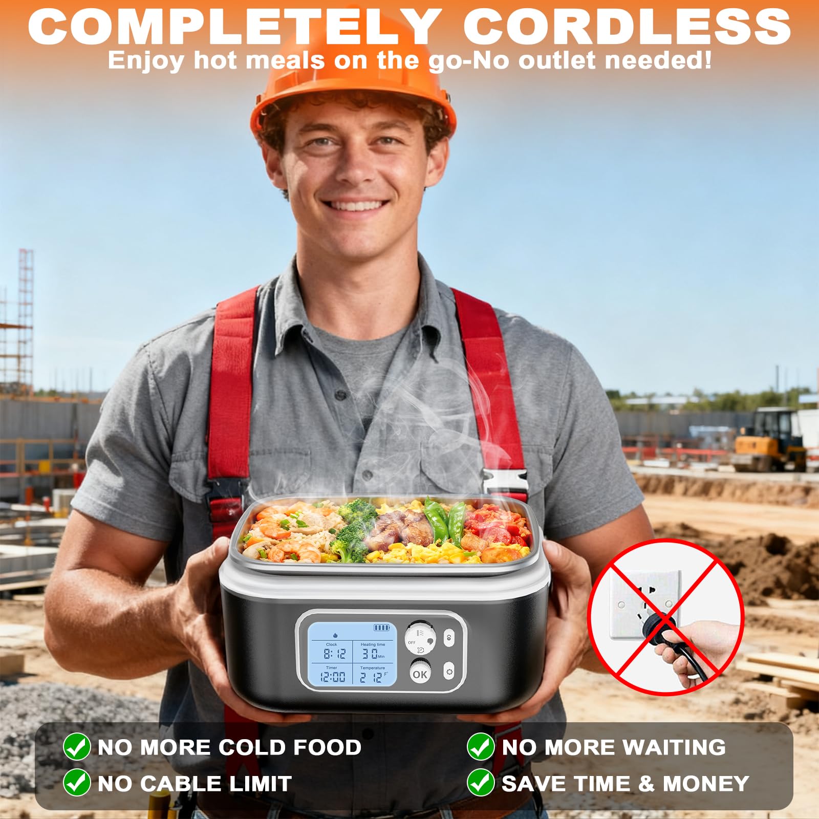 Cordless Rechargeable Heated Lunch Box