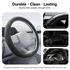 Suede-Feel Sports Steering Wheel Cover