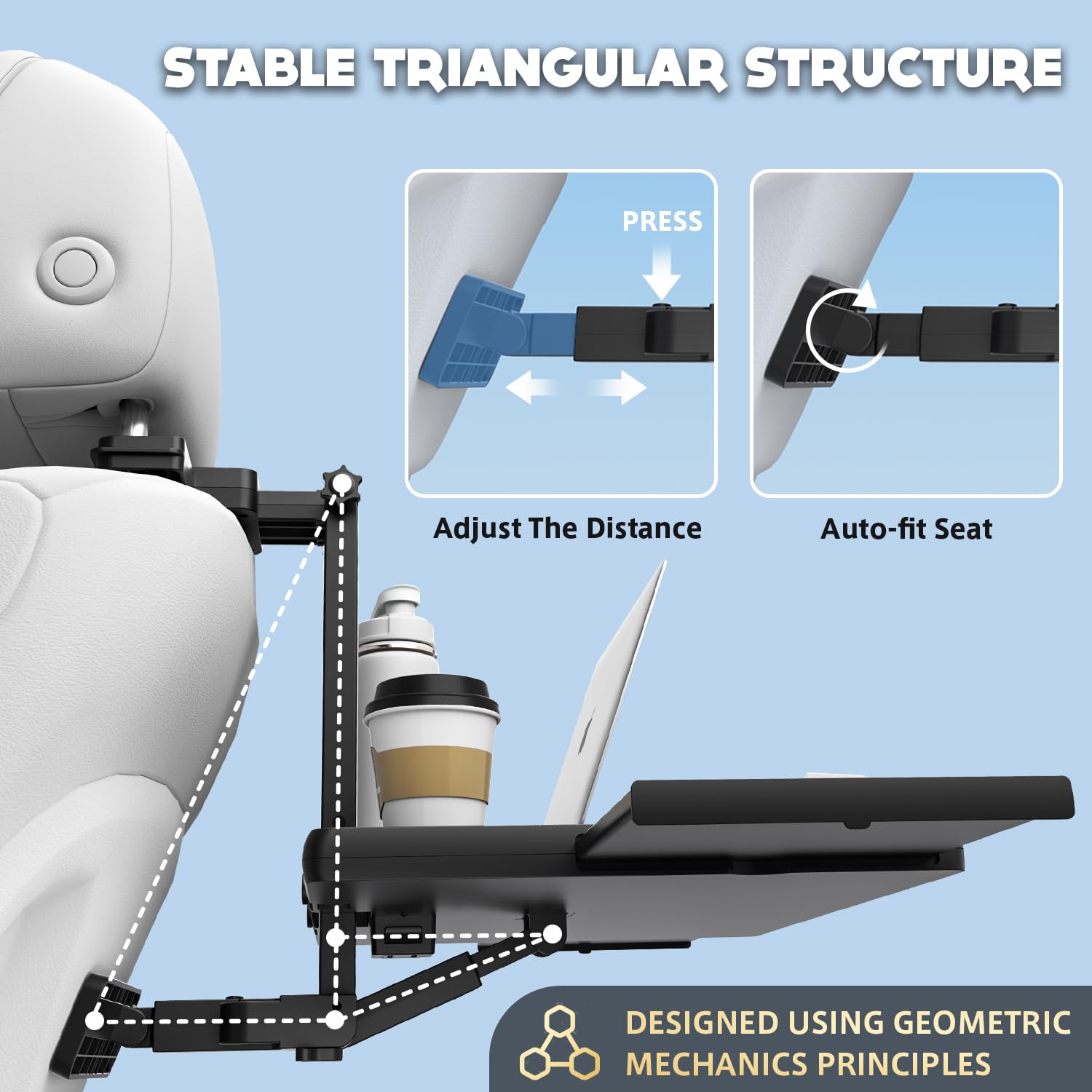 Foldable Rear Seat Travel Tray Table