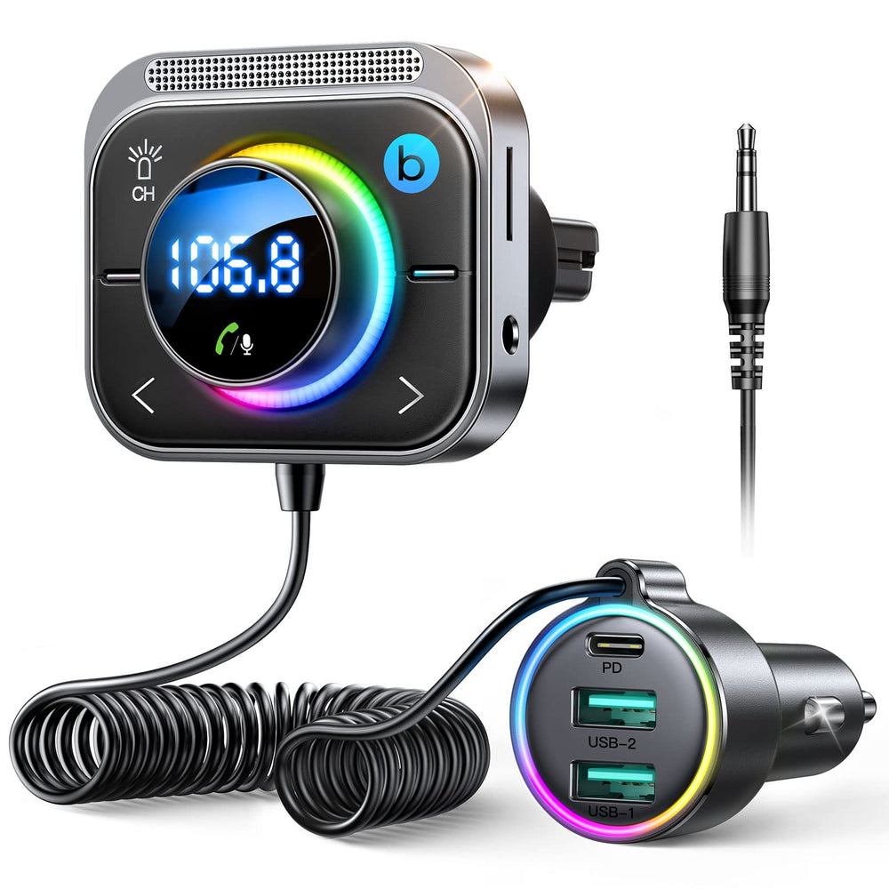 96W Bluetooth 6.0 FM and AUX Car Adapter