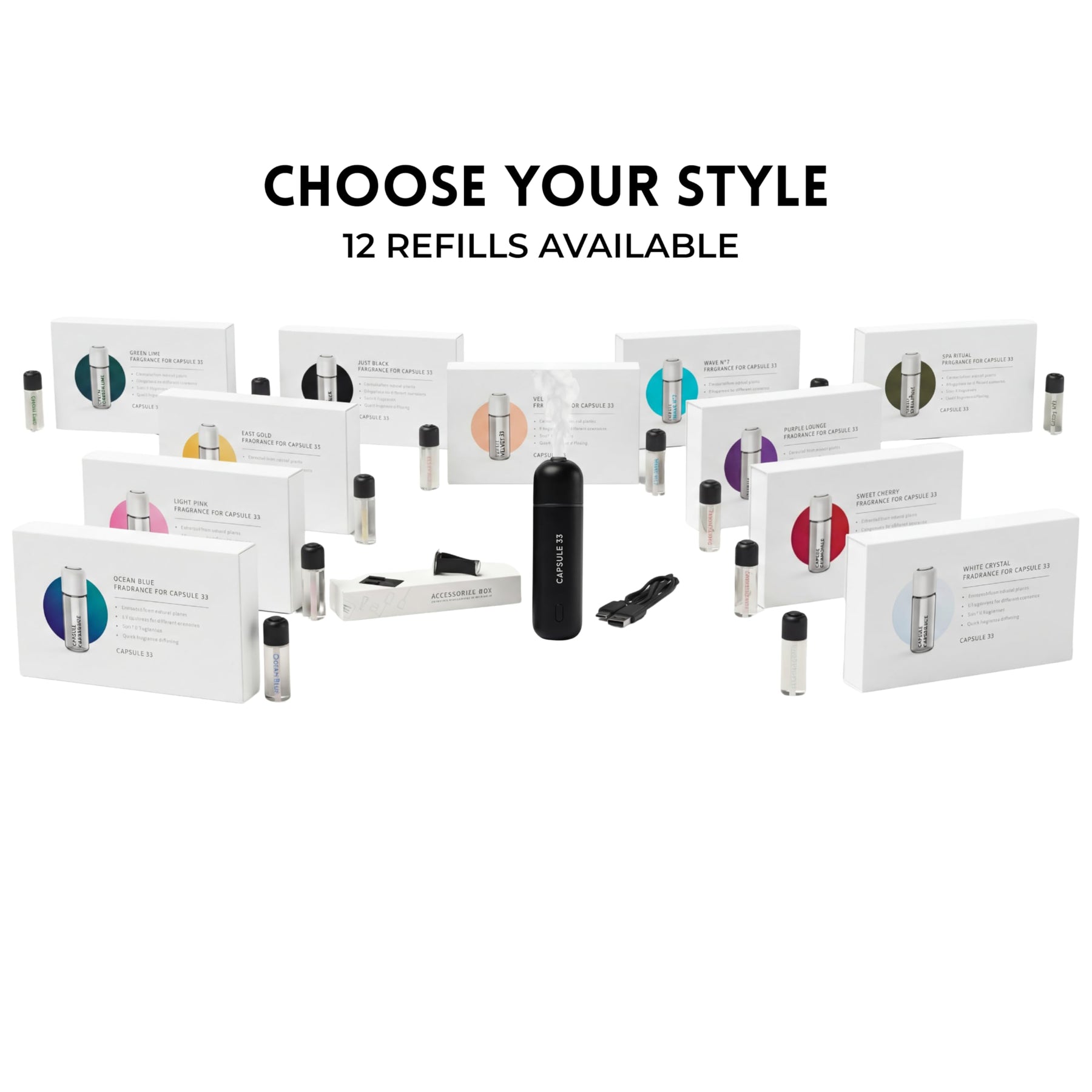 Ultrasonic Car Aroma Diffuser Starter Set