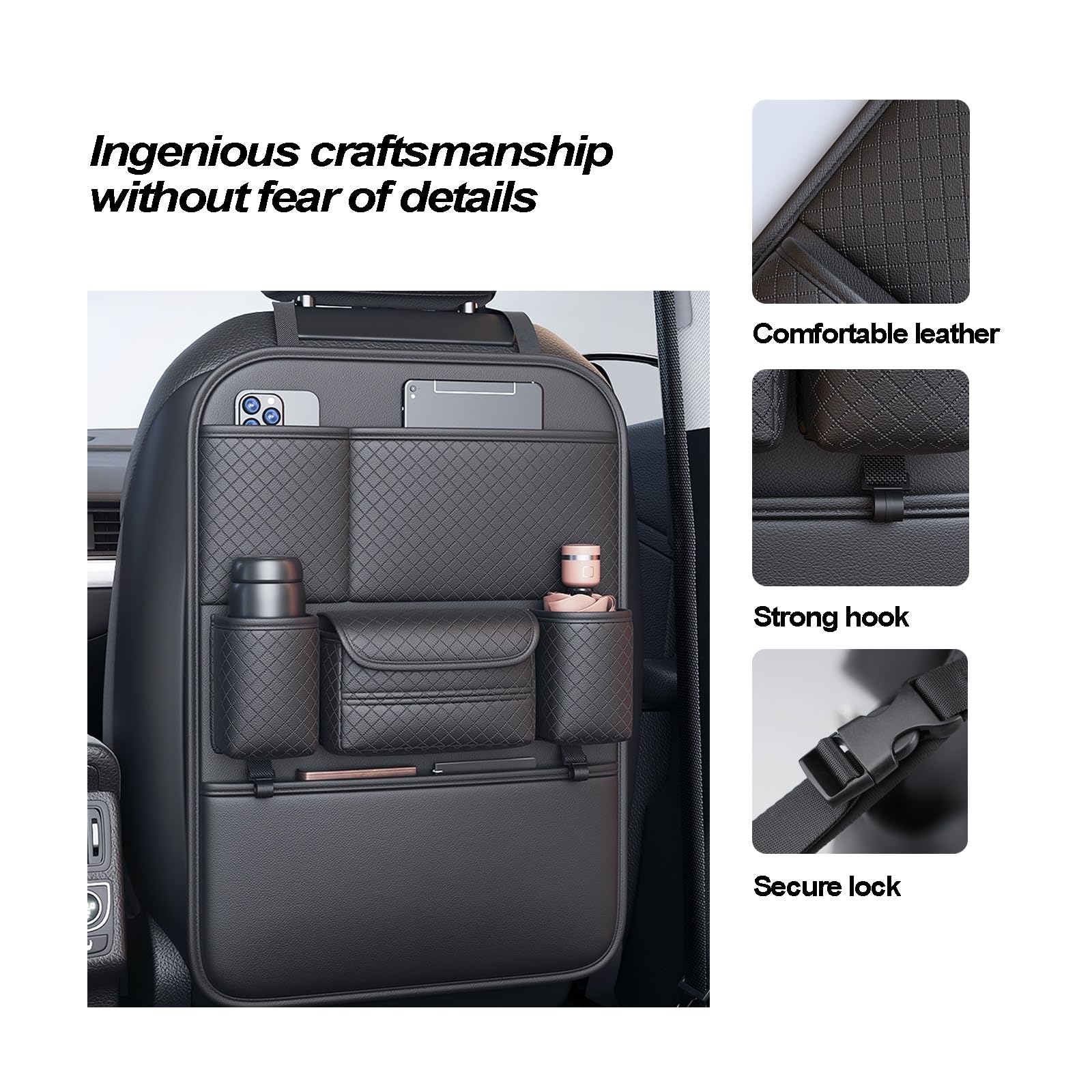 Backseat Organizer with Cup Holders