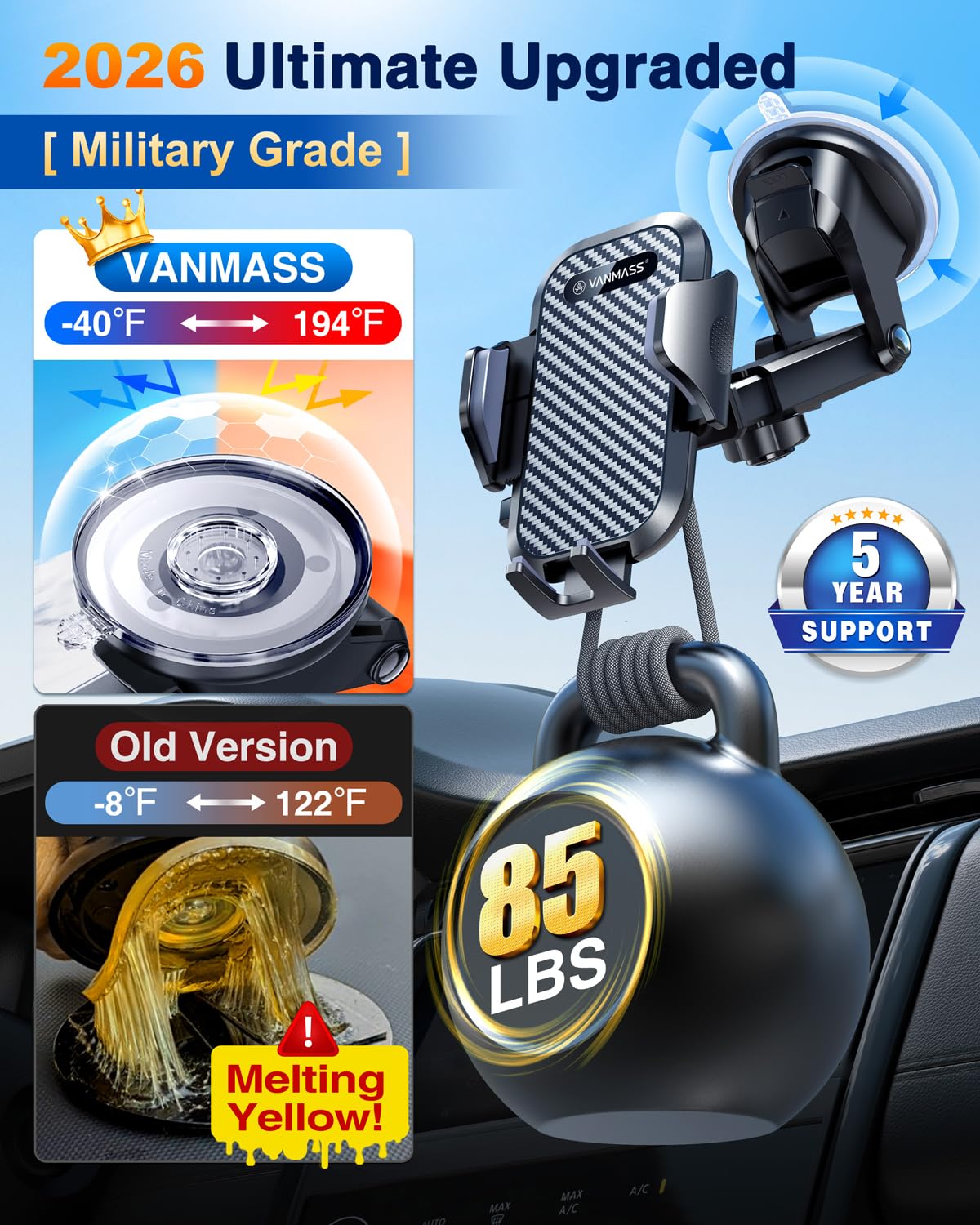 Adjustable Suction Cup Car Phone Holder