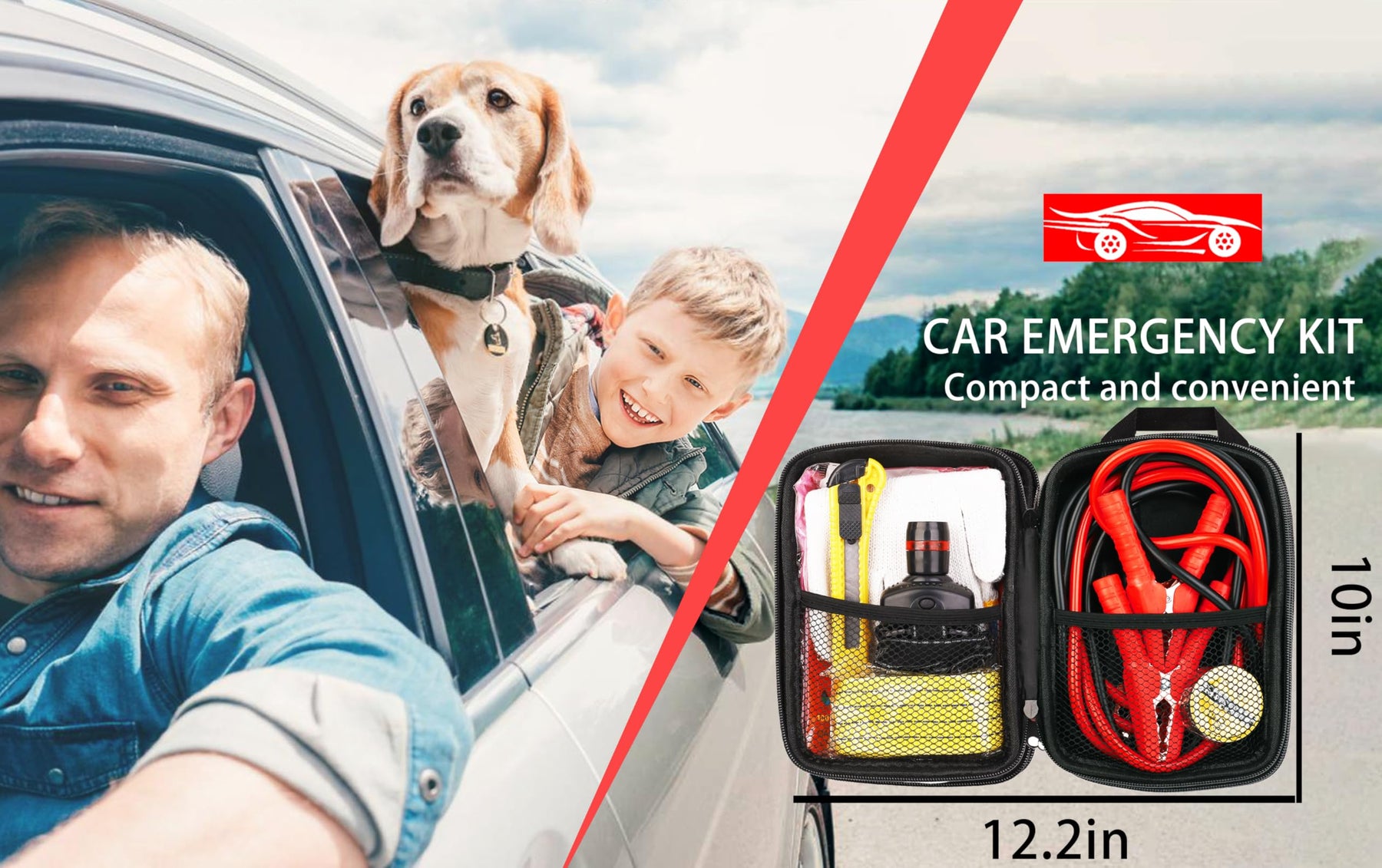 Roadside Emergency Kit with Jumper Cables