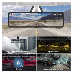 12-Inch 1080p Rearview Mirror Dash Camera